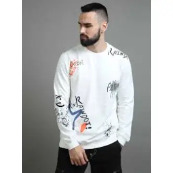 latest white printed sweatshirt men